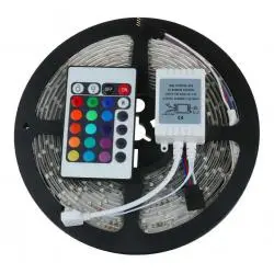 Cintas y Tiras LED,Cinta Led Rgb Tricolor Control Transformador Pegable 12v