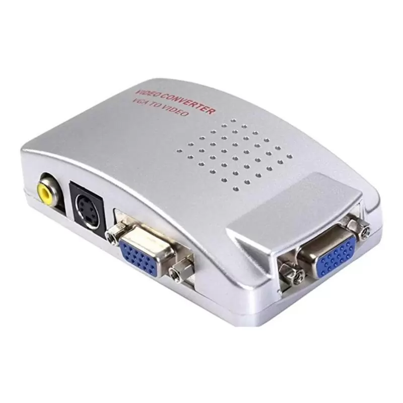 Adaptador de Video y Conversor,Adaptador Conversor De Vga A Rca O S-video / Conecte Pc A Tv