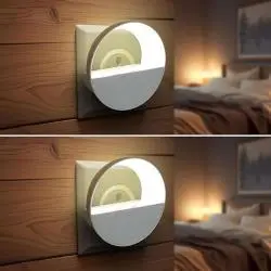 Ampolletas,2X Espanta Cuco Nocturno Luz Led Sensor Noche Niño Enchufe - AS0271