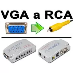 Adaptador de Video y Conversor,Adaptador Conversor De Vga A Rca O S-video / Conecte Pc A Tv