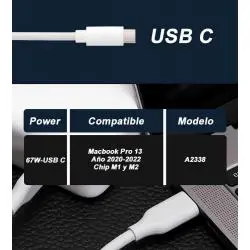 Cargadores de Notebook,Cargador Tipo C Para Notebook Macbook Pro 87W Carga Rapida