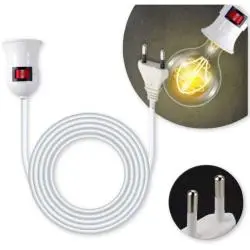 Interruptores y Enchufes,Soquete E27 Interruptor Cable Enchufe Portalampara Colgar