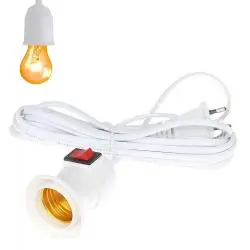 Interruptores y Enchufes,Soquete E27 Interruptor Cable Enchufe Portalampara Colgar