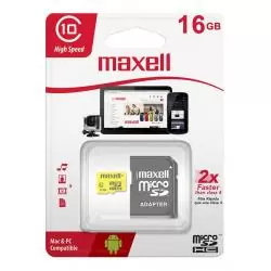Tarjeta Flash Micro SD,Tarjeta Memoria 16gb Micro Sd Maxell Original + Adaptador Sd
