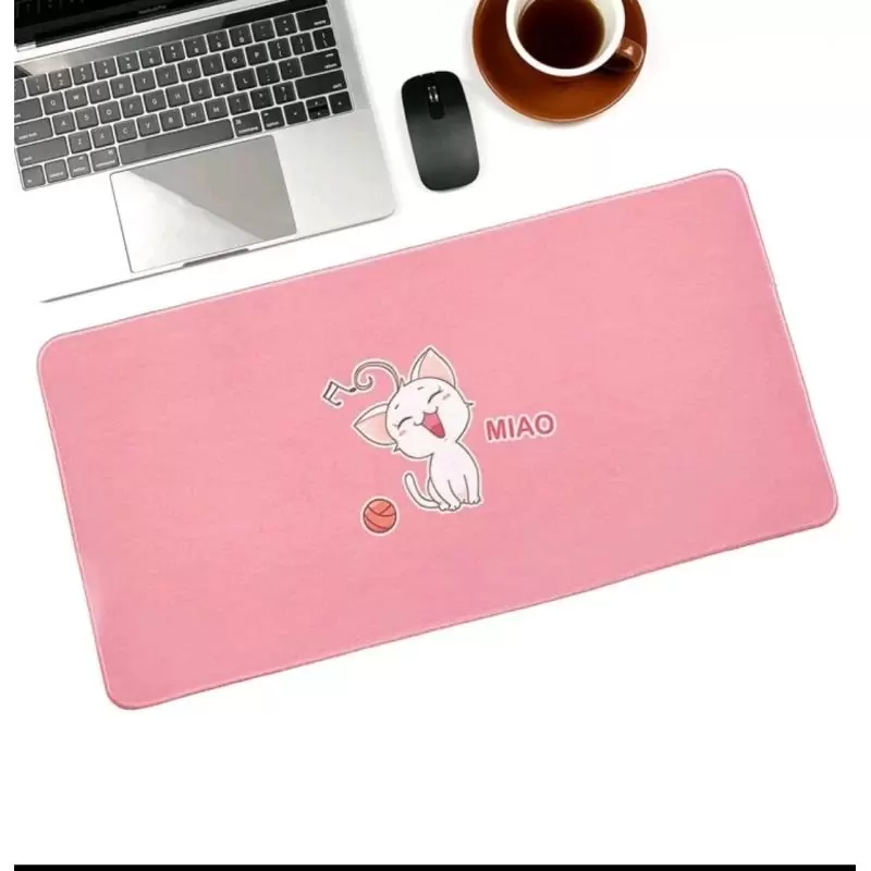 Mouse Pad Gamer y Oficina,Pad Mouse Gamer Grande Antideslzante Rosa Gato Miau