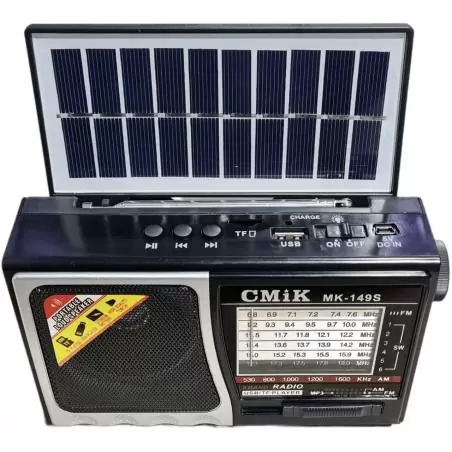 Parlante Portátil,Radio Parlante Portatil Recargable Panel Solar AM FM USB - 149S