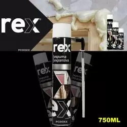 Otros,Espuma Expansiva REX Poliuretano Aislante Frio Relleno Aislacion Sellante Pu - 750ml