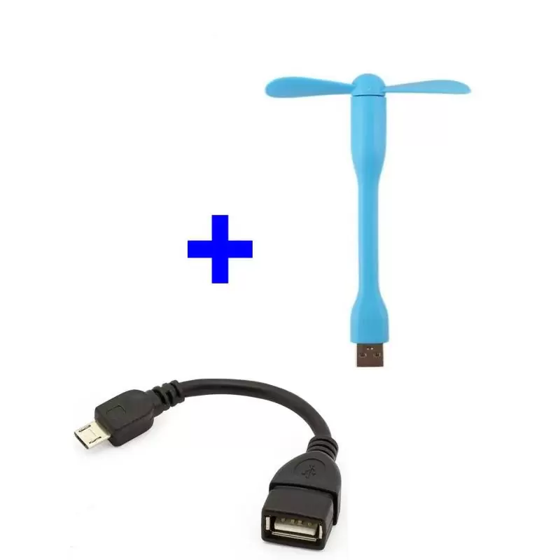 Accesorios y Periféricos,Pack Ventilador Usb + Adaptador Tipo-Micro Usb Para Pendrive Teclado Mouse