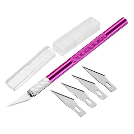 Herramientas Manuales,Bisturi Escalpelo Lapiz Cutter Metal Manualidades + Repuestos - Morado