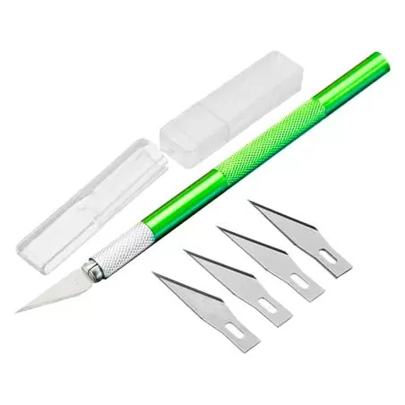 Herramientas Manuales,Bisturi Escalpelo Lapiz Cutter Metal Manualidades + Repuestos - Verde