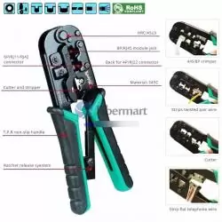 Tester y Herramientas de Redes,Alicate Crimpeadora Rj45 Rj11 Rj12 Proskit Cp-376t