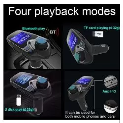 Adaptadores de Audio,Transmisor Fm Para Auto Con Bluetooth Mp3 Micro SD Usb Led