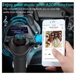 Adaptadores de Audio,Transmisor Fm Para Auto Con Bluetooth Mp3 Micro SD Usb Led