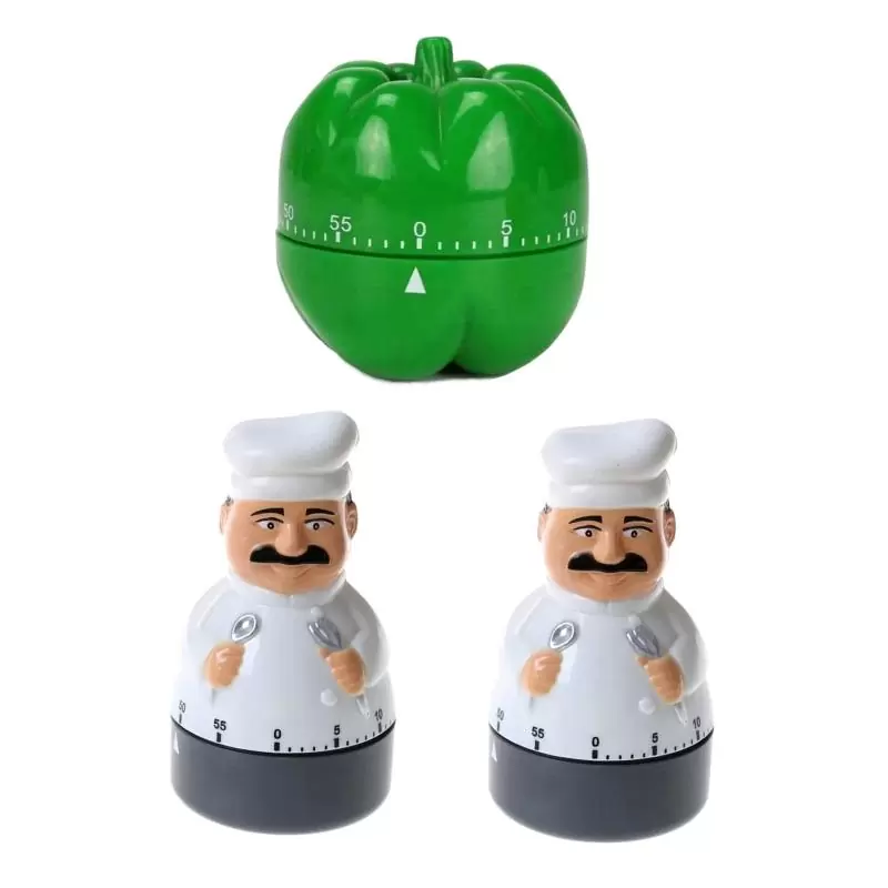 Timer Temporizadores,3X Timer Cocina 1 Pimenton y 2 Cocineros Reloj Temporizador A Cuerda