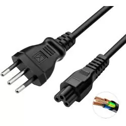 Cables de Poder,Cable De Poder Para Cargador De Notebook Tipo Trebol Chileno 3 Patas