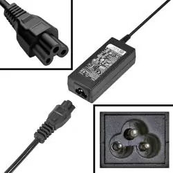 Cables de Poder,Cable De Poder Para Cargador De Notebook Tipo Trebol Chileno 3 Patas