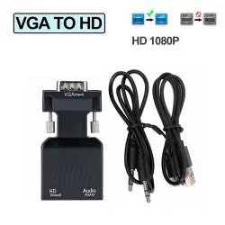 Adaptador de Video y Conversor,Conversor Adaptador Vga A Hdmi Y Audio Para Computador Notebook Proyector Y Otros