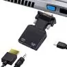 Adaptador de Video y Conversor,Conversor Adaptador Vga A Hdmi Y Audio Para Computador Notebook Proyector Y Otros