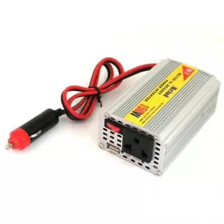 Cargador de Parlantes y Otros,Inversor de Corriente de 12V DC. a 220V AC / 150 W de potencia para Auto