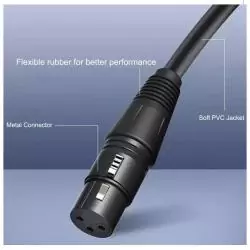 Micrófono Karaoke y Accesorios,Cable Extension De Microfono Canon Canon XLR 10 Metros - Negro