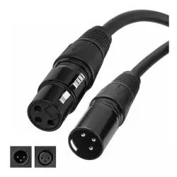 Micrófono Karaoke y Accesorios,Cable Extension De Microfono Canon Canon XLR 10 Metros - Negro