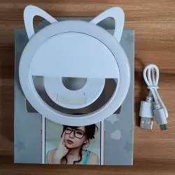 Iluminación Selfie,Aro De Luz Led Mini Portatil Recargable Celular Fotos Tiktok - GATO
