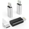 Adaptadores de Audio, BT y OTG,Adaptador Celular Conector USB Tipo C para iPhone Lightning Carga