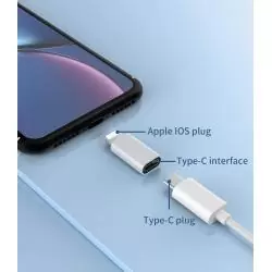 Adaptadores de Audio, BT y OTG,Adaptador Celular Conector USB Tipo C para iPhone Lightning Carga