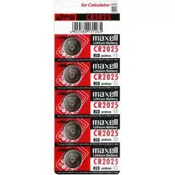 Pilas y Baterias,Bateria Litio Pila Cr2025 Maxell 3v Tira 5 Pilas Boton Reloj
