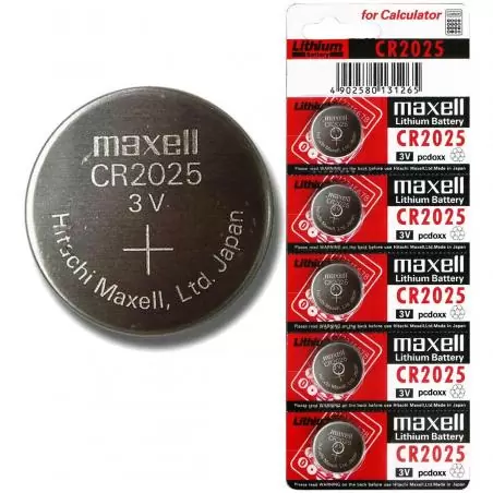 Pilas y Baterias,Bateria Litio Pila Cr2025 Maxell 3v Tira 5 Pilas Boton Reloj