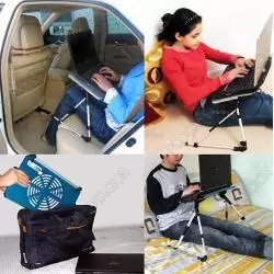Base Enfriadora de Notebook,Mesa Plegable Notebook con Ventilador Bandeja Aluminio Portatil Cama
