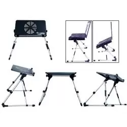 Base Enfriadora de Notebook,Mesa Plegable Notebook con Ventilador Bandeja Aluminio Portatil Cama