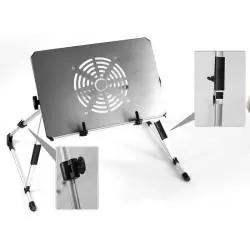 Base Enfriadora de Notebook,Mesa Plegable Notebook con Ventilador Bandeja Aluminio Portatil Cama