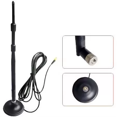 Antenas Wifi y Bases,Antena Wi-fi 9dbi Rp-sma Con Base Imantada Para Router, Otro