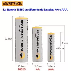 Pilas y Baterias,6x Pack Pila18650 Bateria Recargable Para linterna Laser Foco - Raptor