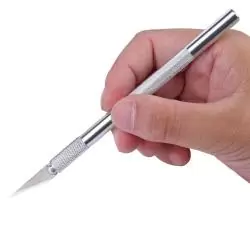 Herramientas Manuales,Bisturi Escalpelo Lapiz Cutter Metal Manualidades + Repuestos - Gris