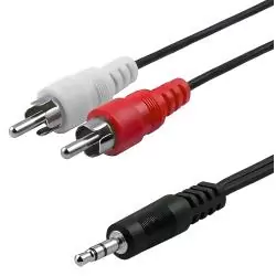 Cables de Audio,Cable De Audio Auxiliar Plug Jack Audifono 3.5 A 2 Rca 2x1