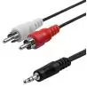 Cables de Audio,Cable RCA Audio a Plug 3.5mm Auxiliar 2x1 - Mini Jack a RCA