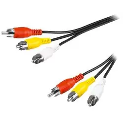 Cables de Audio,Cable RCA Audio Video Macho - Macho A/V 3x3 - Economico
