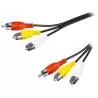 Cables de Audio,Cable RCA Audio Video Macho - Macho A/V 3x3 - Economico
