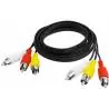 Cables de Audio,Cable RCA Audio Video Macho - Macho A/V 3x3 - Economico
