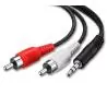 Cables de Audio,Cable De Audio Auxiliar Plug Jack Audifono 3.5 A 2 Rca 2x1