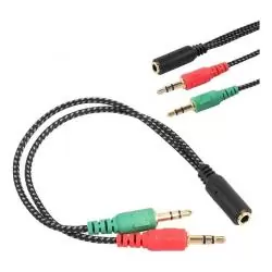 Adaptadores de Audio,Cable Adaptador Audio Y Microfono A Jack 3.5 Mm Hembra - Cordon
