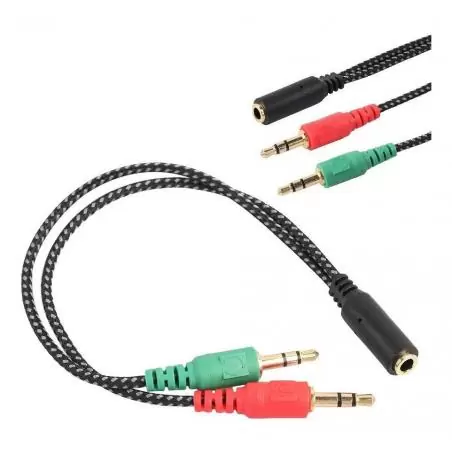 Adaptadores de Audio,Cable Adaptador Audio Y Microfono A Jack 3.5 Mm Hembra - Cordon
