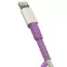 Cables de Datos y Carga,Pack Protector Resorte Espiral Violeta + Cable Usb Compatible iPhone
