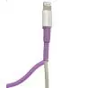 Cables de Datos y Carga,Pack Protector Resorte Espiral Violeta + Cable Usb Compatible iPhone
