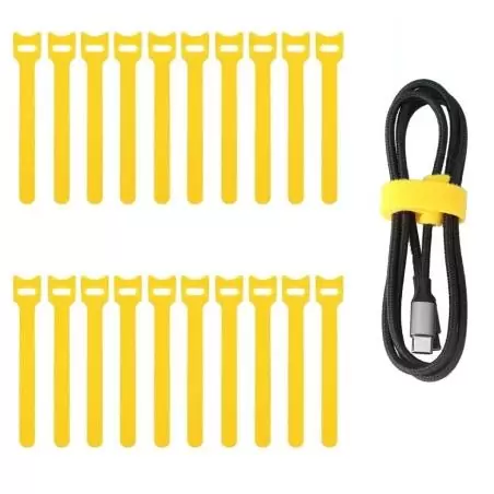 Otros,20x Cinta Amarra Cable Velcro Organiza Doble Faz Sujetacable - Amarillo