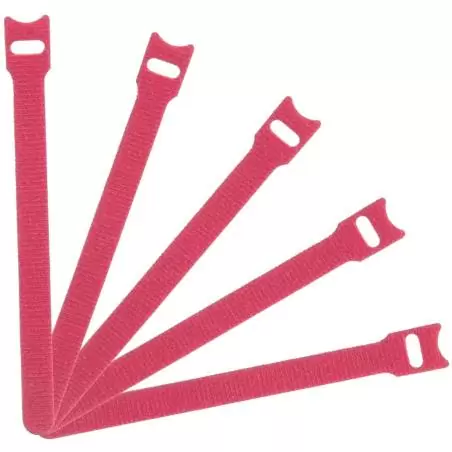 Otros,20x Cinta Amarra Cable Velcro Organiza Doble Faz Sujetacable - Rojo