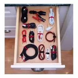 Otros,20x Cinta Amarra Cable Velcro Organiza Doble Faz Sujetacable - Rojo