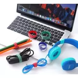 Otros,20x Cinta Amarra Cable Velcro Organiza Doble Faz Sujetacable - Rojo